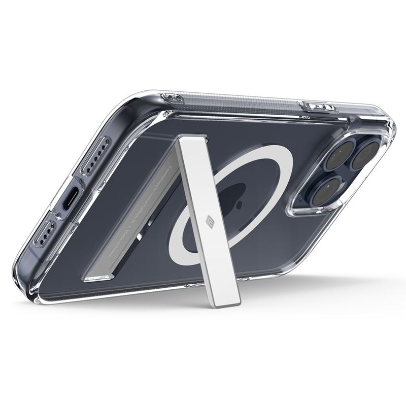 Husa telefon, Spigen, Policarbonat, Caseology Capella Mag Kickstand, iPhone 15 Pro Max, Transparenta, Compatibila MagSafe (iPhone 15 Pro Max, ACS06622) by www.silkase.ro